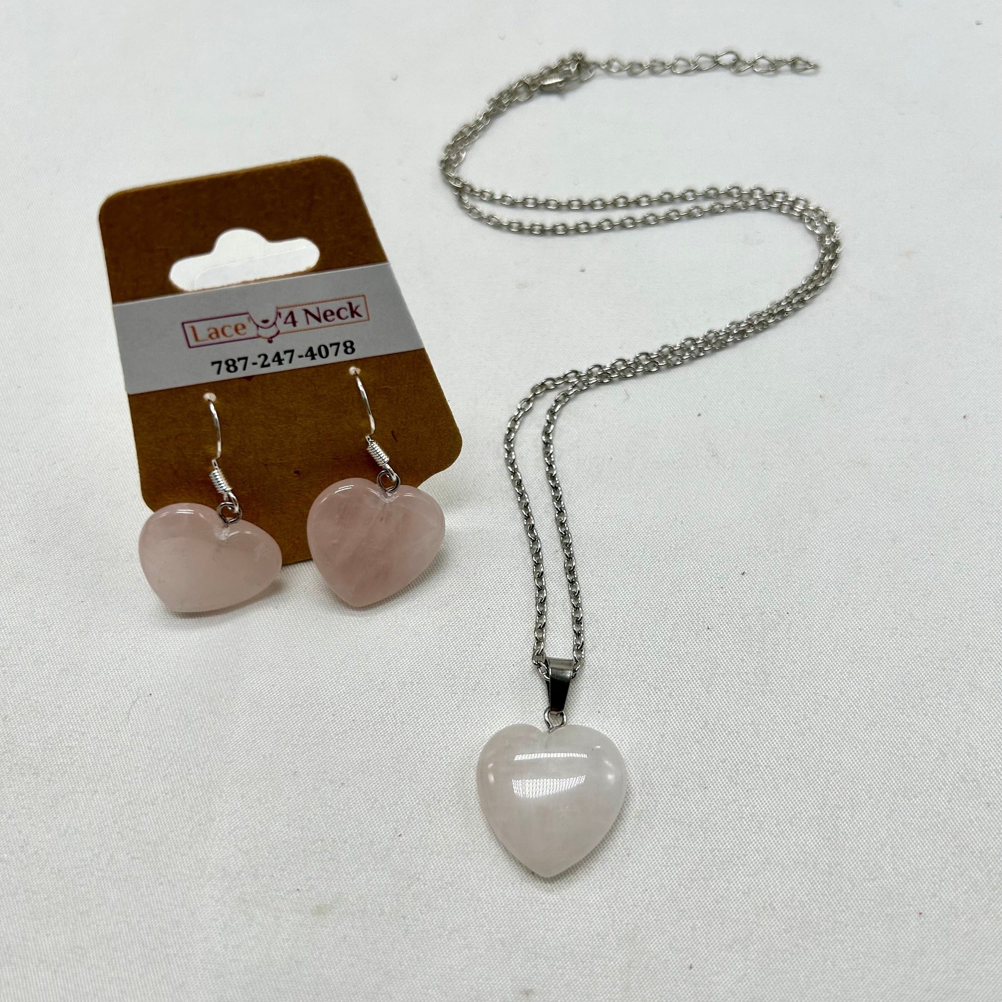 Rose Quartz Chain Set (Lace4Neck)