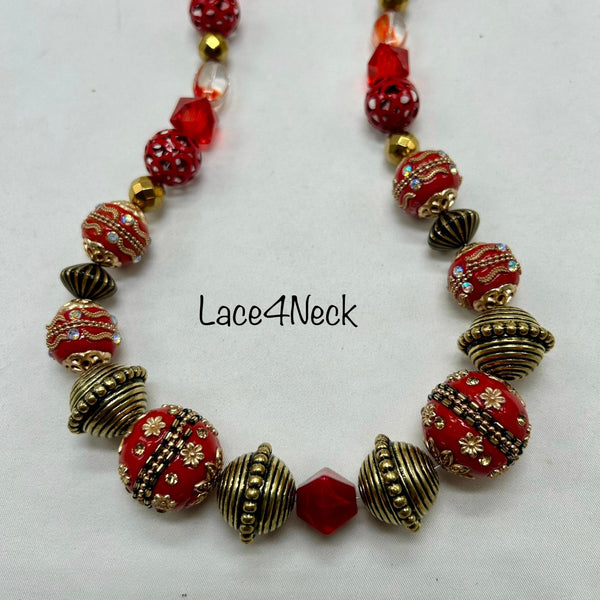 "Roses" mix beads necklace