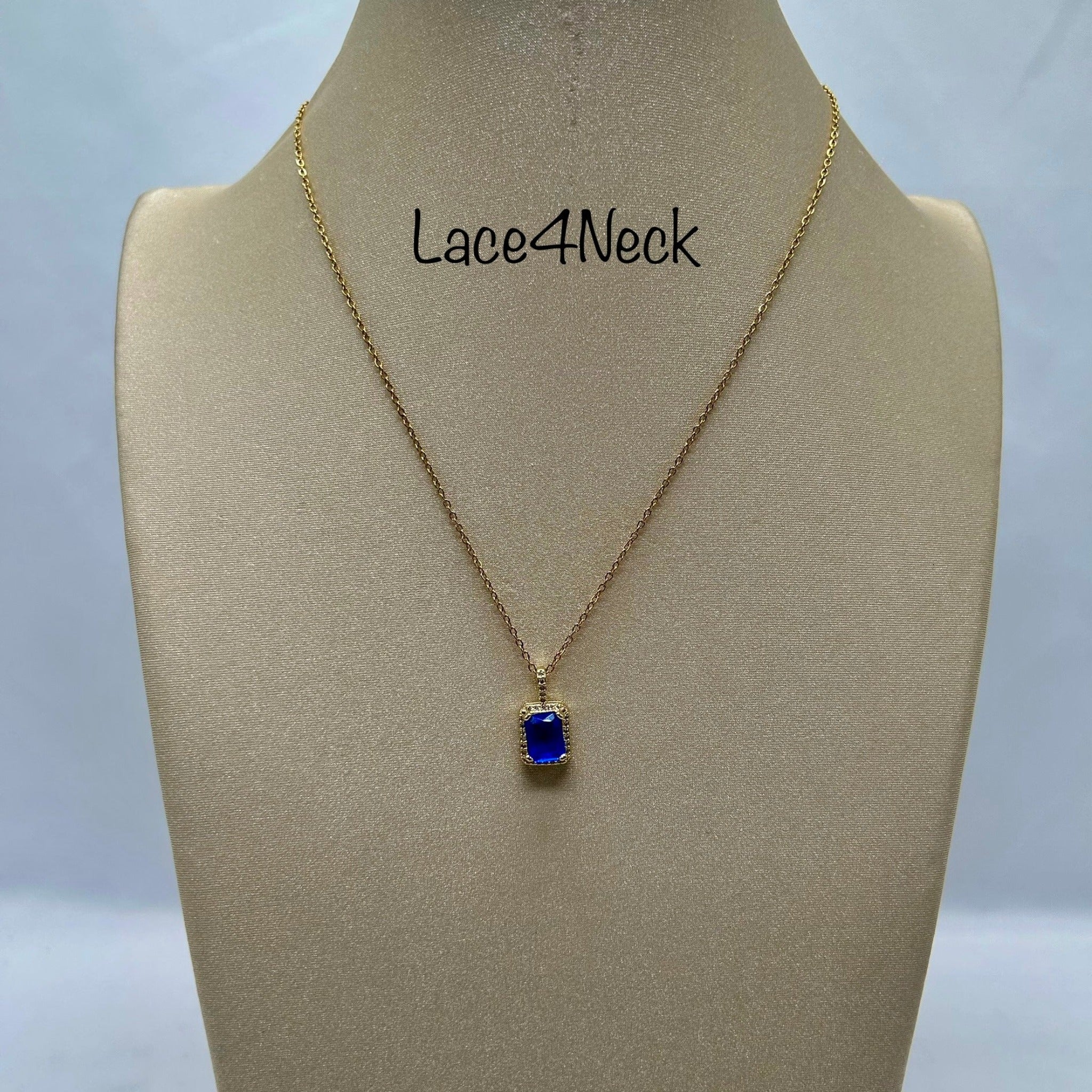 "Royal Blue Gem", SS and Gem chain