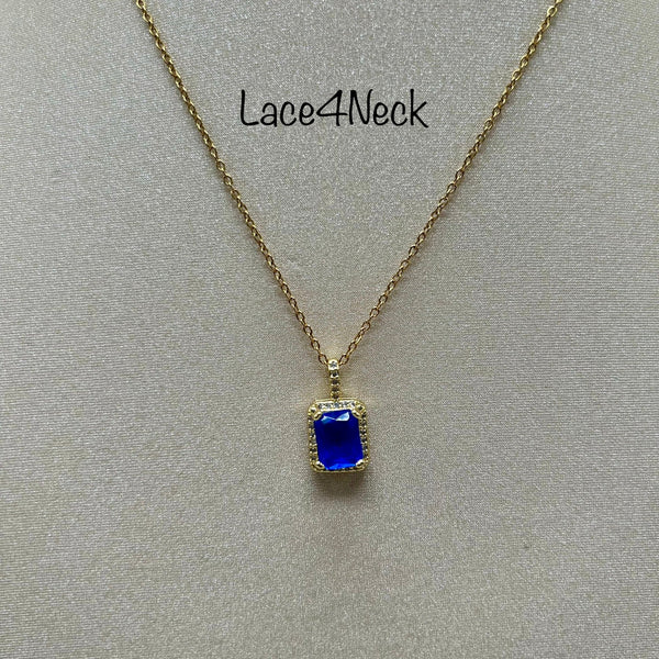 "Royal Blue Gem", SS and Gem chain