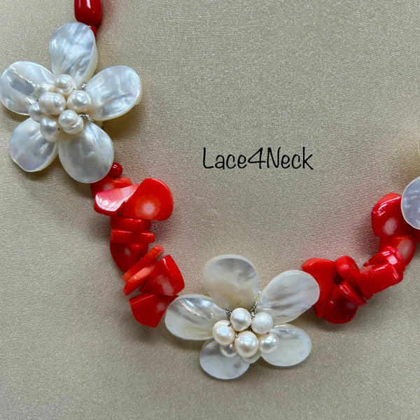 "Rubrum", Coral & Shell beads