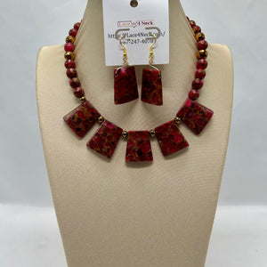 "Ruby Red", Composite & Hematite necklace