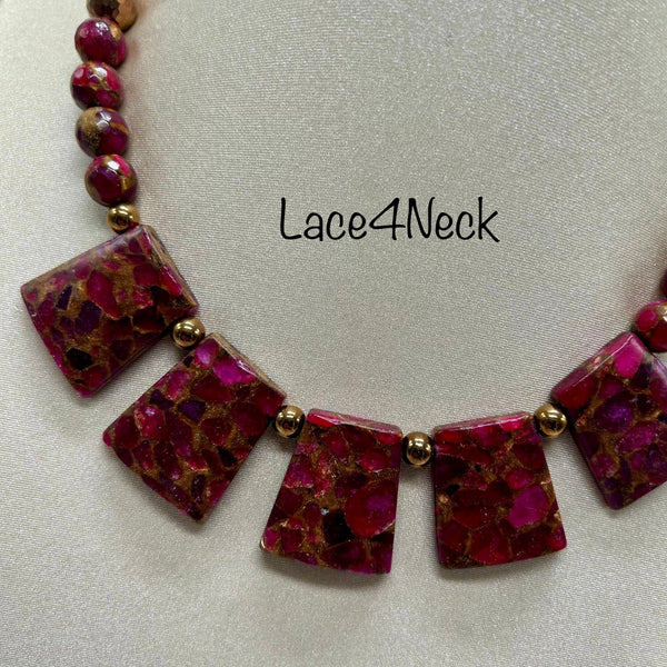 "Ruby Red", Composite & Hematite necklace