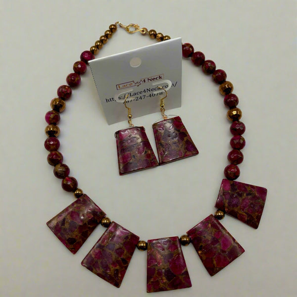 "Ruby Red", Composite & Hematite necklace