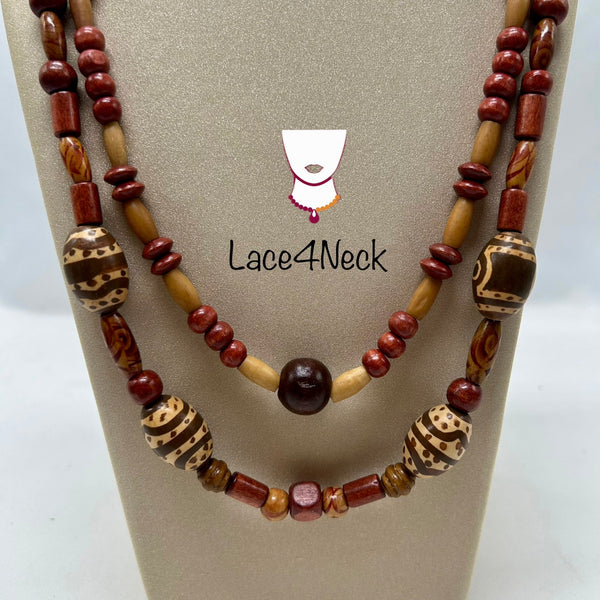 “Semi di Vino”, Mixed Color Wood necklace