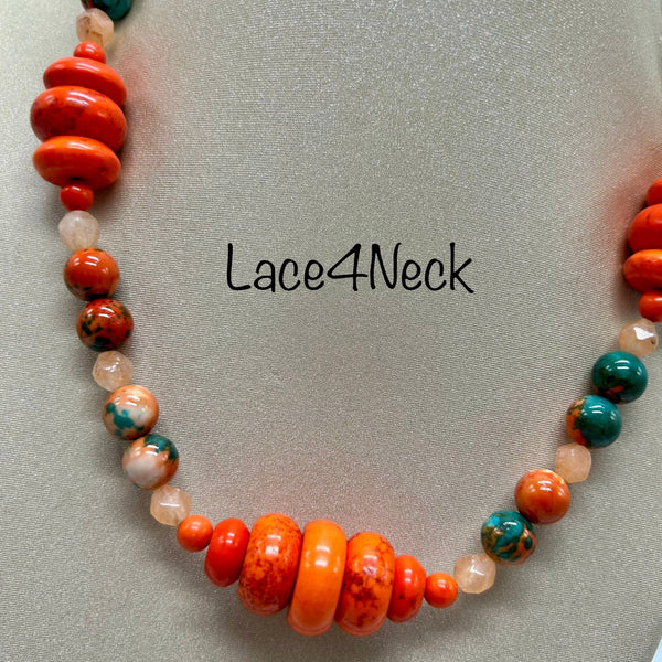 “Sempoa”, Jade & Magnesite necklace