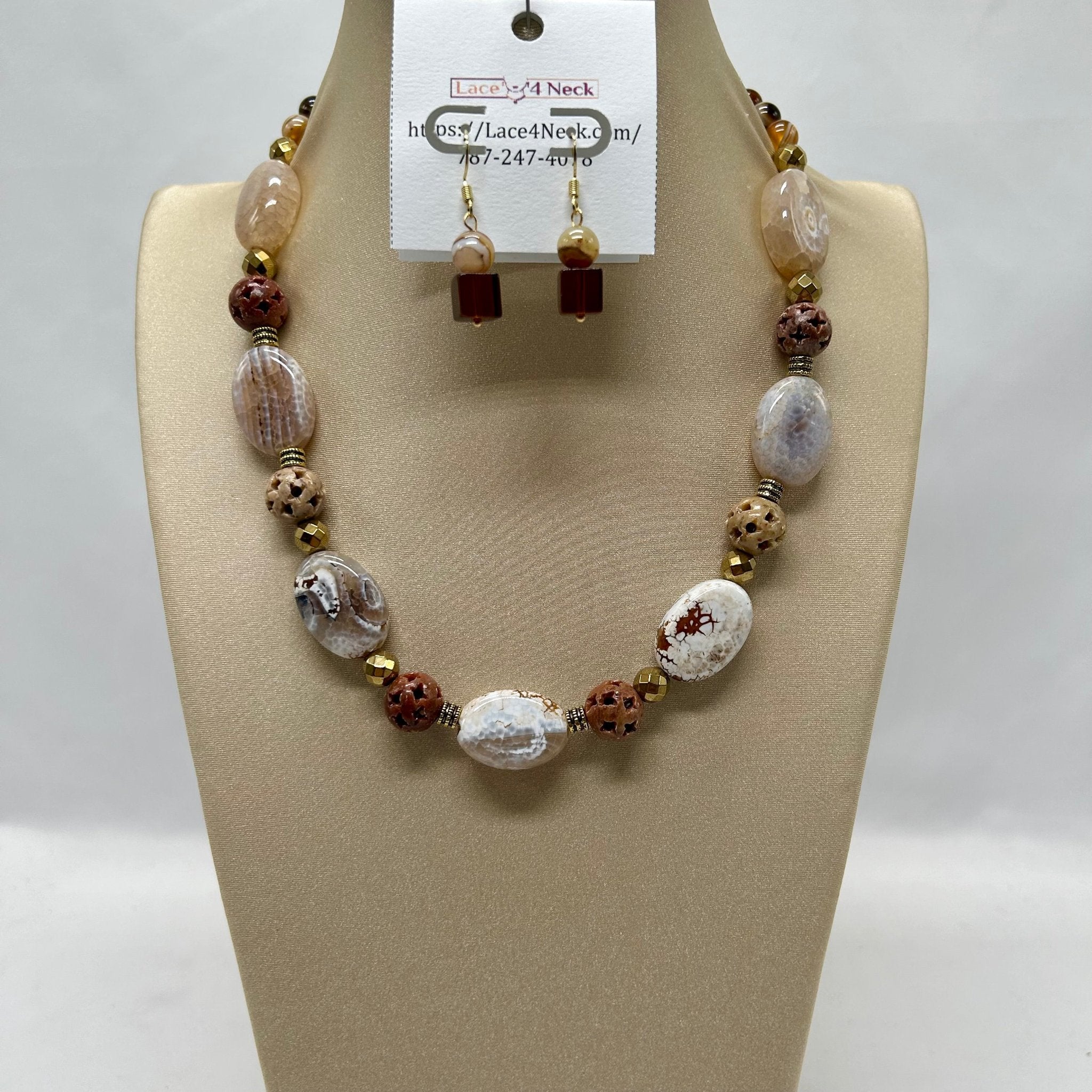 “Soapy”, Striped Agate & Soapstone necklace