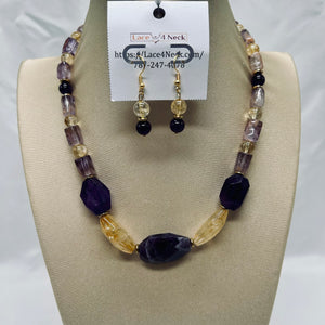 “Solmist,” Amethyst, Ametrine & Citrine necklace