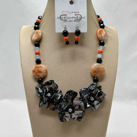 “Spooky”, Calcite & Shell necklace