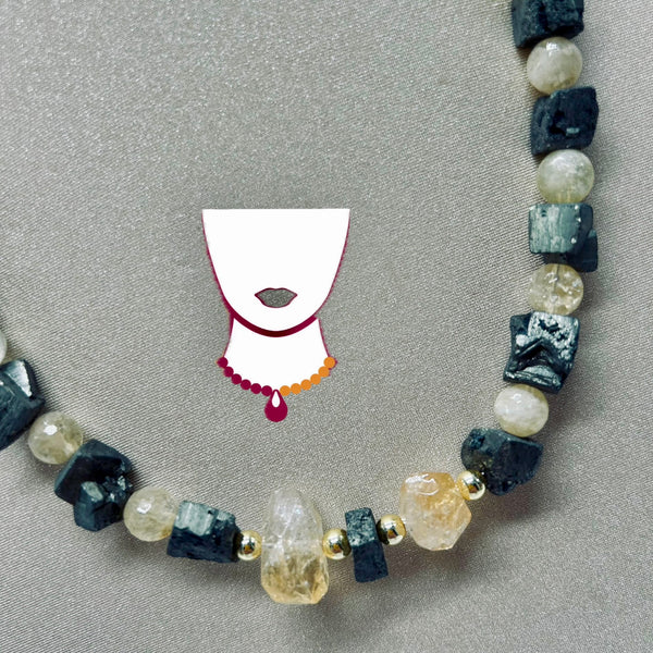 “Tarikan”, Citrine & Pyrite necklace
