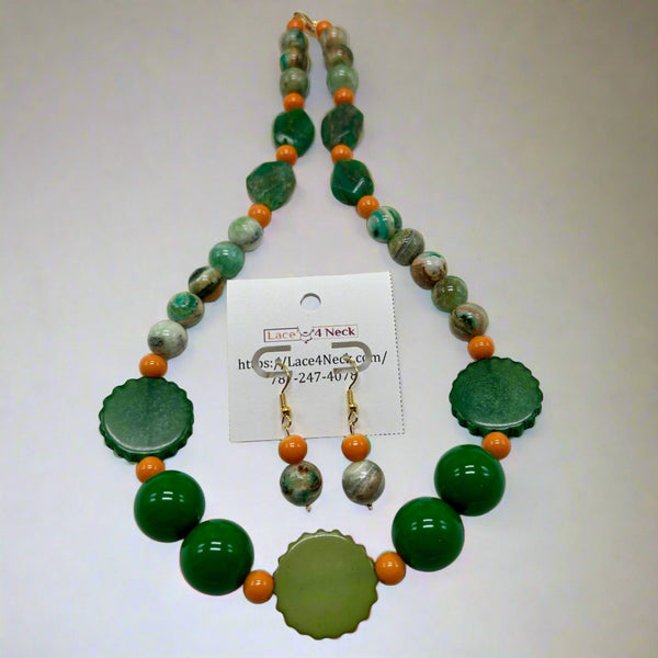 "Tenaz", Calcite & Chrysoprase beads