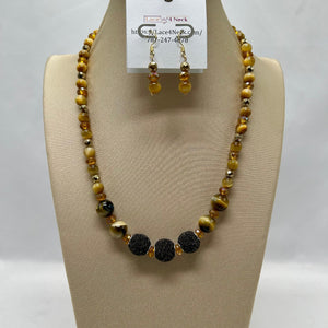 “Tenebra,”, Resin & Tiger Eye necklace