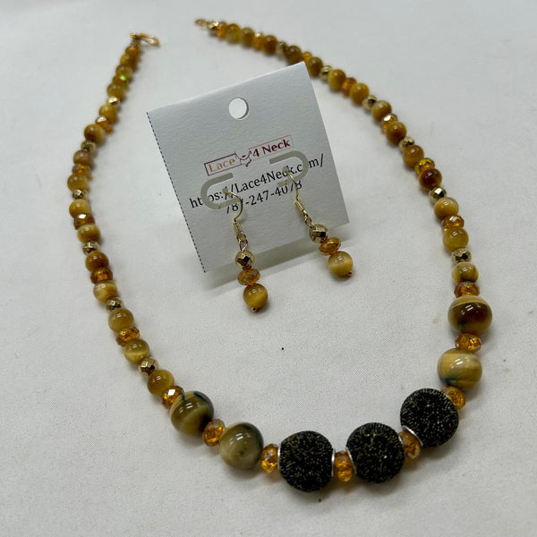 “Tenebra,”, Resin & Tiger Eye necklace