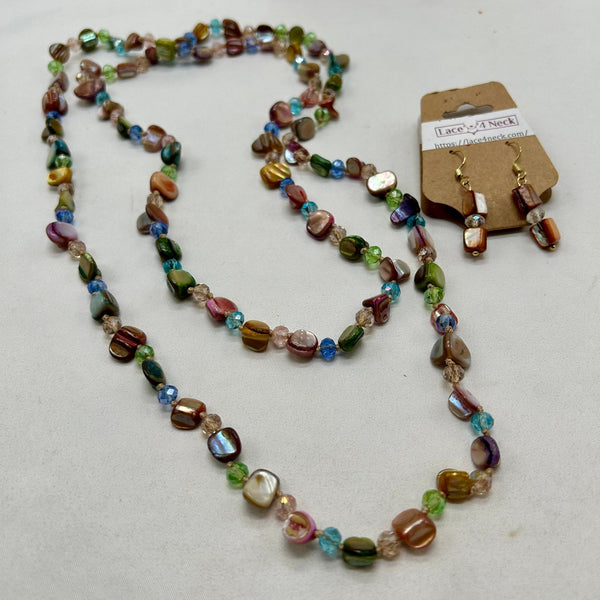 “Tribal,”, Glass and Shell necklace