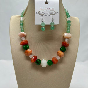 “Trilogy”, Bostwana Agate & Aventurine necklace