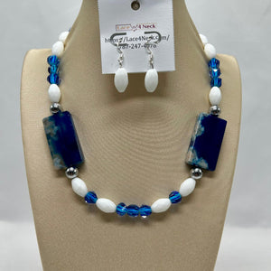 “Yemaya”, Chalcedony & Porcelain necklace