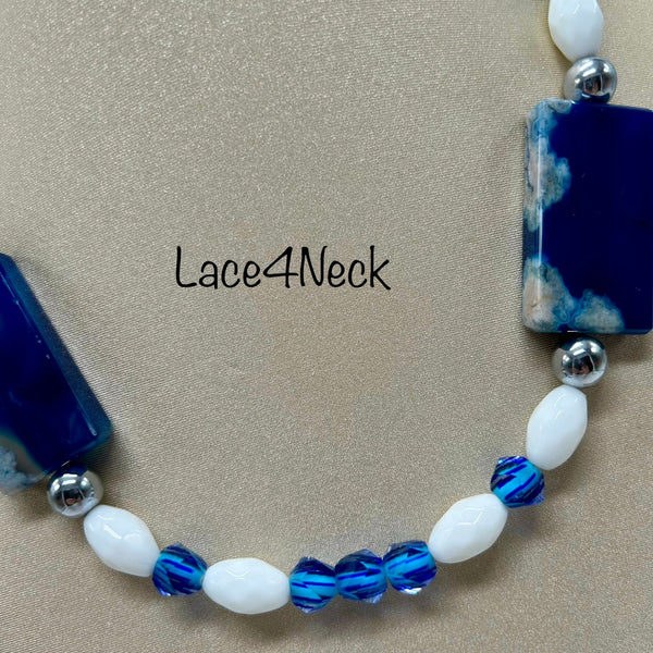 “Yemaya”, Chalcedony & Porcelain necklace